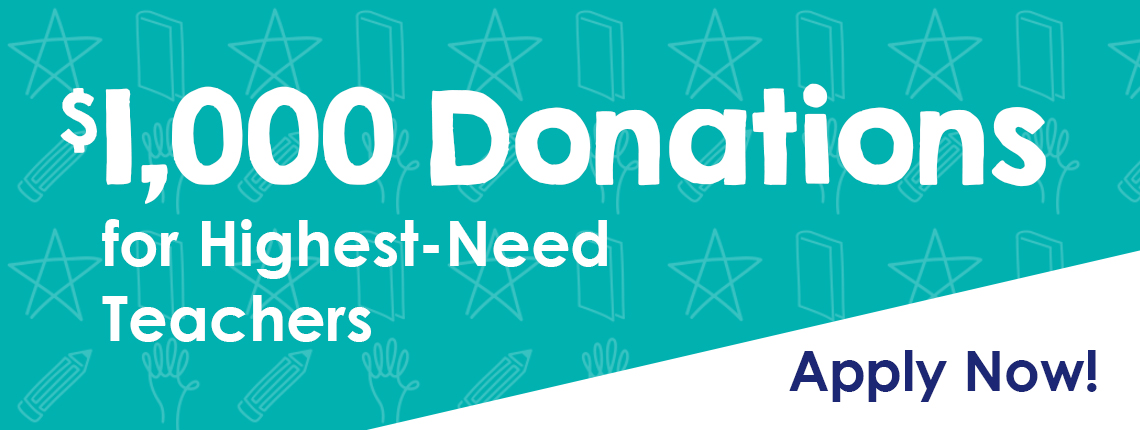$1000 classroom supply donations for teachers