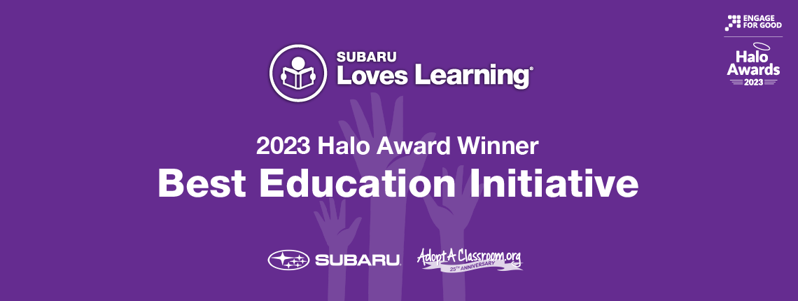 AdoptAClassroom.org and Subaru Receive 2023 Gold Halo Award! 